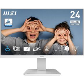 MSI PRO MP2412 24-inch VA 1920 x 1080 (FHD) Computer Monitor, 100Hz, Free-Synch, HDMI, DisplayPort, VESA Mountable, Tilt, 1ms, White