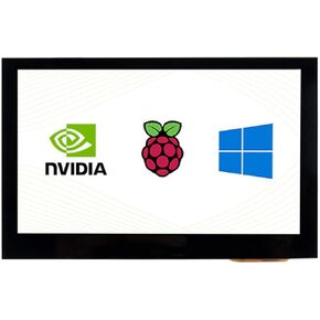 Waveshare 4.3 Inch HDMI Display Raspberry Pi Screen TouchScreen 800×480 Capacitive LCD Monitor for Raspberry Pi 4B+ 4B 3B+ 3B 2B+ Zero W Jetson Nano Windows 11 10 8.1 8 7