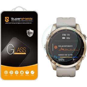 (2 Pack) Supershieldz Designed for Garmin Fenix 7S/ Fenix 7S Solar/Fenix 7S Sapphire Solar (42mm) Tempered Glass Screen Protector, Anti Scratch, Bubble Free