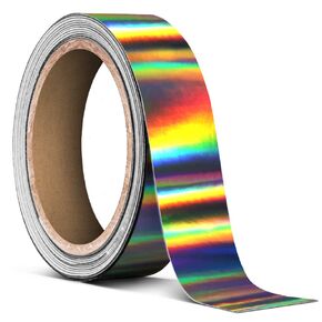 VViViD Black Holographic Lazer Chrome Air-Release Adhesive Vinyl Pinstripe Tape Roll (½ Inch x 20ft)