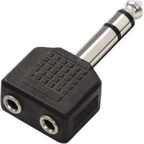 uxcell Headphone Y Splitter, 6.35 to 2 x 3.5 Adapter Audio Heads Socket Splitter Connector, 6.35mm (1/4 Inch) 1 Male to Two 3.5mm (1/8 Inch) Female Stereo Jack Converter, 1 Pack