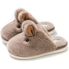 Women's Slippers Rabbit Slippers Cartoon Animal Plush Slippers Thickened PVC Sole Are Suitable for Indoor Home Cotton Slippers