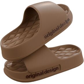 Pillow Slippers for Women and Men, EVA Cushioned Thick Sole Soft Slippers, Non-Slip Quick Drying Bathroom Shower Spa Pool Gym Cloud House Slides Sandals Summer Slippers for Indoor & Outdoor