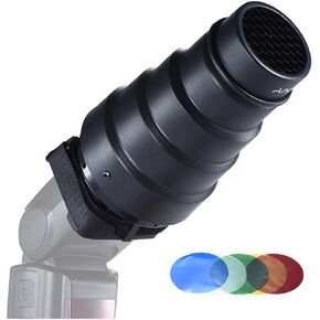 Andoer Conical Snoot with Grid Color Filter for YongNuo YN-560 II YN600EX-RT II YN-568EX II YN685 YN-568EX for Godox Neweer On-camera Flash Speedlite