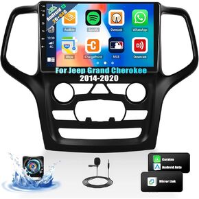 CAMECHO 2+64G Android 13 Car Stereo for Jeep Grand Cherokee 2014-2020, Wireless CarPlay Radio & Android Auto Car Radio, 9" Touch Screen in-Dash GPS with Bluetooth WiFi RDS SWC Mirror Link