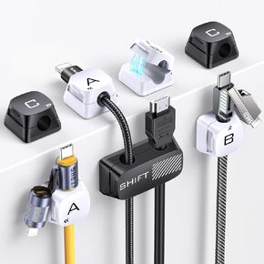 7 Pack Magnetic Cable Clips Cord Holder, SHEZI Desk Cables Management, Adhesive Wire Holder Keeper, Cord Organizer for Home Office Desktop Nightstand Car Wall Bedroom Kitchen [Cable-Friendly]