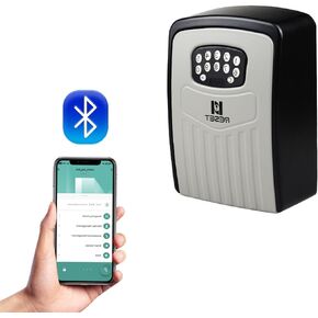 RESET-104 Smart Key Lock Box with 6-Digit Code, Bluetooth Controlled, Hide a Key Outside, Backlit Keypad, Large Capacity, Remote Access, Ideal for Home, Office, Realtor, and Airbnb Use