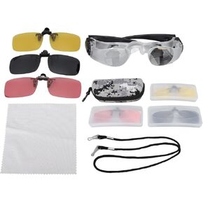 Hands-Free Binocular Glasses, 4X Fishing Binoculars with 3 Color Polarized Lenses Hand-Free Binoculars Telescope for Bird Watching Opera Glasses