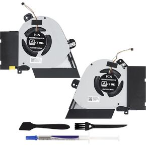 مروحة تبريد وحدة المعالجة المركزية + وحدة معالجة الرسومات الجرافيكية المحدثة LXun متوافقة مع ASUS ROG GX502 GX502G GX502GW GX502GV GU502 GU502DU GU502GU GU502GV GU502GW DFS200912210T FMJC FLGN DFSCK221051821 FMJD FL6H Fan، مجموعة أدوات احترافية in Kuwait