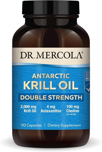 Dr. Mercola Krill Oil Double Strength, 90 Servings (270 Capsules), Dietary Supplement, 2,000 mg Krill Oil Per Serving, Ideal Source of Omega-3s, Non-GMO, MSC Certified in Saudi Arabia