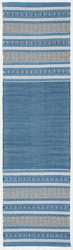 سجادة SAFAVIEH Montauk Collection Accent - 2'6" x 4'، أحمر وعاجي، قطن مخطط منسوج يدويًا، مثالي للمناطق ذات حركة المرور العالية في المدخل، وغرفة المعيشة، وغرفة النوم (MTK214C) in Kuwait