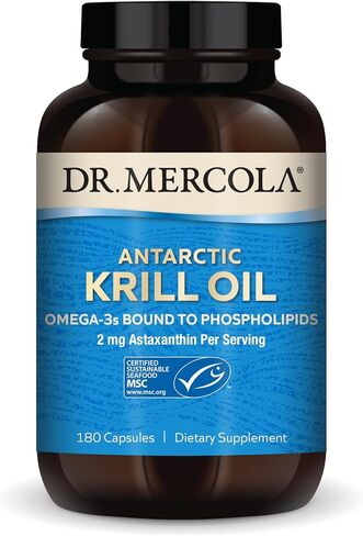 Dr. Mercola Krill Oil Double Strength, 90 Servings (270 Capsules), Dietary Supplement, 2,000 mg Krill Oil Per Serving, Ideal Source of Omega-3s, Non-GMO, MSC Certified in Saudi Arabia