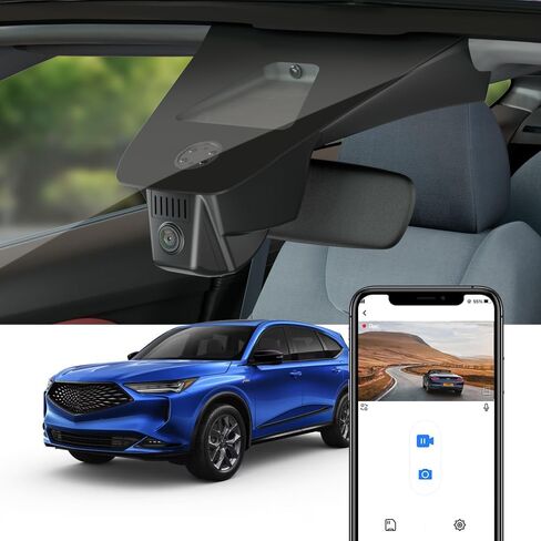 Fitcamx 4K Dash Cam Compatible with Acura MDX 2022 2023 2024 4th Gen (with Auto Dimming Mirror), OEM Factory Look, UHD 2160P Video, Built-in WiFi, Loop Recording, G-Sensor, Easy to Install, 64GB Card in Saudi Arabia