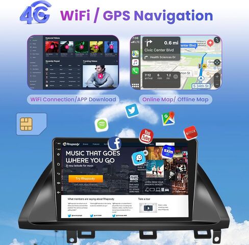 8 Core 8+128G Android Car Radio for Honda Odyssey 2005-2010 with Wireless Carplay Android Auto, 10.1 Inch QLED Touch Screen Car Stereo Supports 4G/ WiFi, GPS, FM/AM, Bluetooth 5.0, Backup Camera in Saudi Arabia