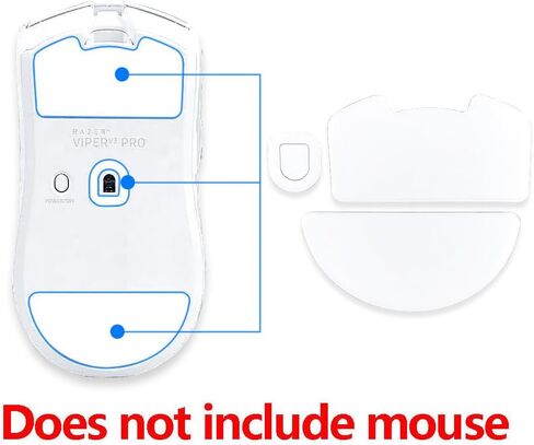 2 Sets Mouse Foot Stickers & Mouse Feet & Mice Feet & mouseskates Replacement for Razer Viper v3pro Wireless Gaming Mouse (ice Version) in Kuwait
