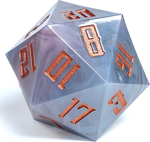 Sharp Edge 55MM D20 لـ DND لألعاب الزنزانات والتنينات Ttrpg، ألعاب لعب الأدوار متعددة السطوح من الراتنج | راتينج مصبوب يدويًا (موجة مد 55 مم d20) in Saudi Arabia