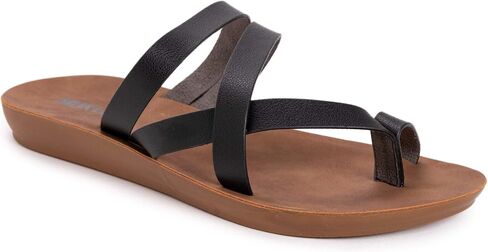 MUK LUKS Women's About Town Sandal-Black Slide in Saudi Arabia