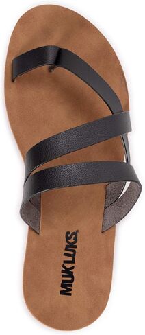 MUK LUKS Women's About Town Sandal-Black Slide in Saudi Arabia