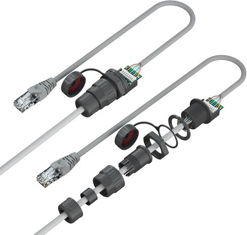 AOHUA RJ45 IP67 panel Mount Waterproof Connector with ethernet cable for cat5 cat6 (AH-RJ45-M21FC) in Saudi Arabia