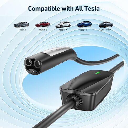 شاحن تسلا المستوى 2 شاحن EV لـ Tesla 240V 7.6kW 32Amp WiFi/APP موصل للهاتف المحمول NEMA 14-50 قابس 20 قدم سلك تمديد متوافق مع جميع موديلات Tesla 3/Y/X/S in Kuwait