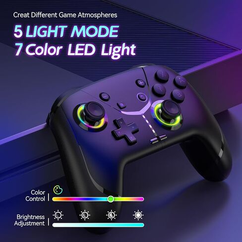 وحدة تحكم لاسلكية Ligame Switch، وحدة تحكم في الألعاب، متوافقة مع iPhone/Android/Phone/PC/Steam/Mac/iOS/iPad/TV مع برمجة/Turbo/Motion/Wake-up/RGB in Kuwait