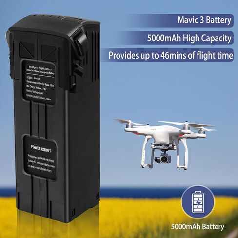 بطارية Mavic 3، بطارية Mavic 3 Pro بقدرة 5000 مللي أمبير-15.4 فولت، بطارية طيران ذكية من سلسلة Mavic 3 لـ DJI Mavic 3/Mavic 3 Pro/Mavic 3 Classic/Mavic 3 Pro Cine/Mavic 3 Cine/Mavic 3 Enterprise Series Drone in Saudi Arabia