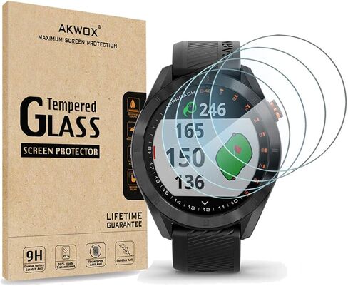 [عبوة من 4 قطع] واقي شاشة من الزجاج المقوى Akwox لجهاز Garmin Approach S40، [حواف مقوسة 2.5D عالية الوضوح صلابة 9H] مضاد للخدش، خالي من الفقاعات in Kuwait
