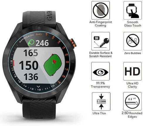 [عبوة من 4 قطع] واقي شاشة من الزجاج المقوى Akwox لجهاز Garmin Approach S40، [حواف مقوسة 2.5D عالية الوضوح صلابة 9H] مضاد للخدش، خالي من الفقاعات in Kuwait