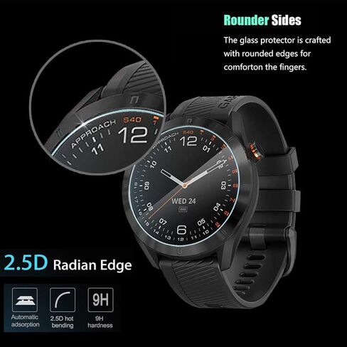 [عبوة من 4 قطع] واقي شاشة من الزجاج المقوى Akwox لجهاز Garmin Approach S40، [حواف مقوسة 2.5D عالية الوضوح صلابة 9H] مضاد للخدش، خالي من الفقاعات in Kuwait