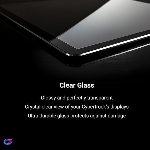 CyberGear CLEAR Glass Screen Protector Set (2pcs) for Tesla Cybertruck - Tempered Glass, Anti-Fingerprint, Scratch-Resistant, Anti-Shock, 9H Hardness, Precise Fit (18.5"" Front, 9.4"" Rear) in Saudi Arabia