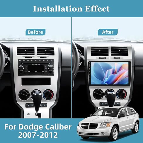 [2+64G] لراديو السيارة Dodge Caliber 2007-2012 Android 13 مع Carplay اللاسلكي وAndroid Auto - ستيريو سيارة بشاشة تعمل باللمس 10.1 بوصة - نظام ملاحة UI/GPS متعدد/WiFi/SWC + كاميرا احتياطية AHD in Saudi Arabia