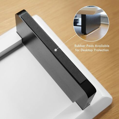 Dual Monitor Stand Riser White, Sturdy Bamboo 2 Tiers Computer Riser Stand for Desk, Multi-Purpose Desktop Organizer Riser for Computer,Laptop,Printer,TV, White+Black in Saudi Arabia