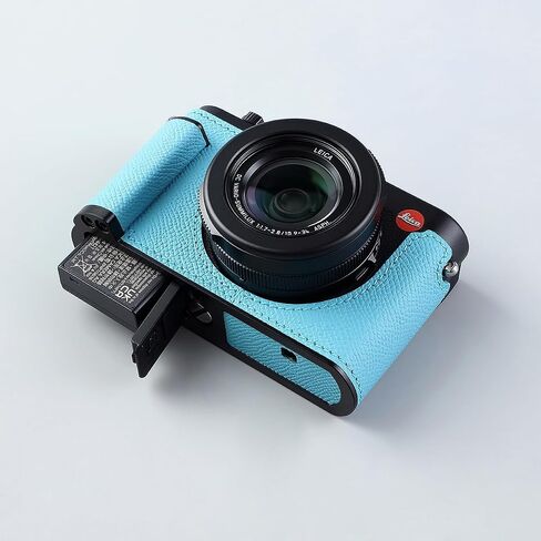 حافظة نصف كاميرا لهاتف Leica D-LUX 8، حافظة واقية للكاميرا الفورية من الجلد الطبيعي المعدني العتيق، أنيقة محمولة مضادة للصدمات (أسود) in Kuwait
