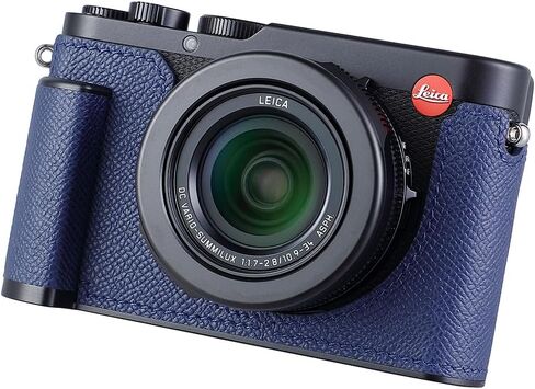 حافظة نصف كاميرا لهاتف Leica D-LUX 8، حافظة واقية للكاميرا الفورية من الجلد الطبيعي المعدني العتيق، أنيقة محمولة مضادة للصدمات (أسود) in Kuwait