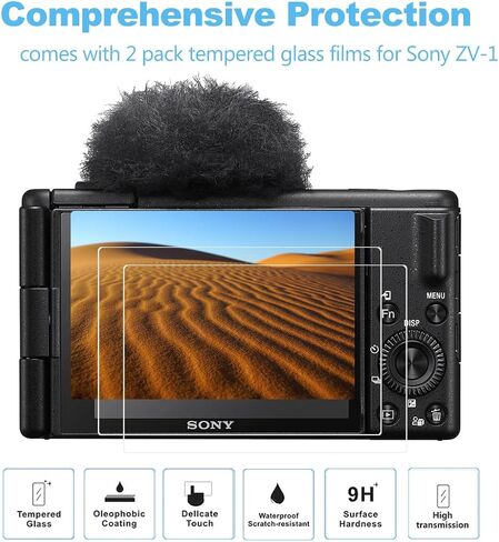 حافظة كاميرا Pocoukate لهاتف Sony ZV-1، ZV1 حافظة كاميرا رقمية مضادة للخدش حافظة كاميرا DSLR ناعمة مع واقي شاشة واقي من الزجاج المقسى لهاتف Sony ZV-1 - أرجواني in Saudi Arabia