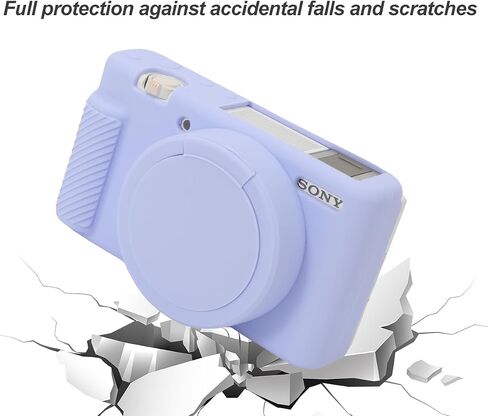 حافظة كاميرا Pocoukate لهاتف Sony ZV-1، ZV1 حافظة كاميرا رقمية مضادة للخدش حافظة كاميرا DSLR ناعمة مع واقي شاشة واقي من الزجاج المقسى لهاتف Sony ZV-1 - أرجواني in Saudi Arabia