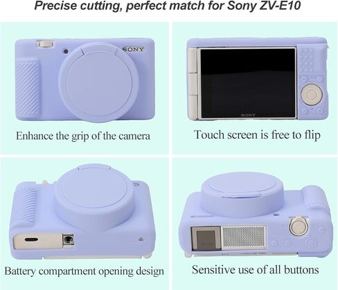 حافظة كاميرا Pocoukate لهاتف Sony ZV-1، ZV1 حافظة كاميرا رقمية مضادة للخدش حافظة كاميرا DSLR ناعمة مع واقي شاشة واقي من الزجاج المقسى لهاتف Sony ZV-1 - أرجواني in Saudi Arabia