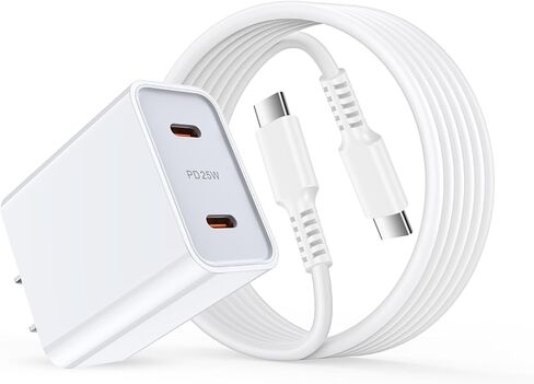 25W Samsung Super Fast Charger Type C Charging Block for Galaxy A15 A55 A14 A54 A13 A53 S24 S23 S22 S21 S20&6ft C سلك كابل الشحن، شاحن هاتف Android سريع لـ Google Pixel 8A 7A 6A 8 7 6 Pro in Kuwait