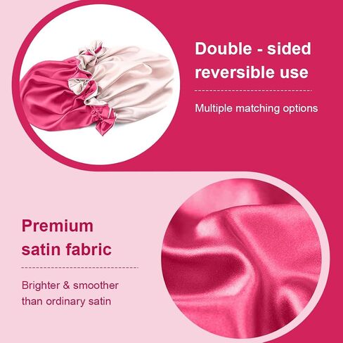 Satin Bonnet for Sleeping Women(L) Kid(S), Double Layer Silk Hair Bonnet for Girls Boys Curly Hair Night Cap in Saudi Arabia