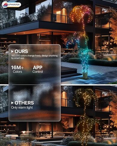 7Ft Lighted Palm Tree with 2 Trunks, 209 RGB LEDs, Prelit Fake Tree Lights, DIY 16 Mil. Color Changing, Music Sync, App & Remote Control, Outdoor Decoration for Bars, Patio, Beach, Pool, Cruise Party in Saudi Arabia