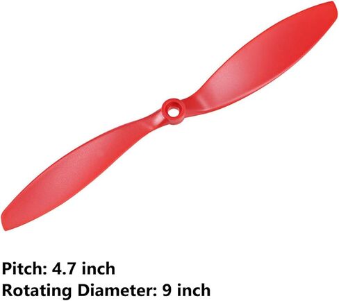 TOP-VIGOR 4pcs CW CCW RC Propellers 8045 8 x 4.5 Inch 2-Vane Fixed-Wing RC Vehicle Propellers Replacement for RC Airplane Toy with Adapter Rings Nylon Black, 2CW+2CCW in Saudi Arabia