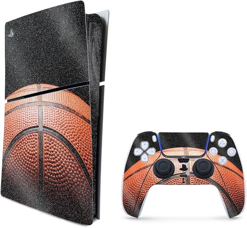 MightySkins Glossy Glitter Skin Compatible with Playstation 5 PS5 Slim Disk Edition Bundle - Blue Meanies | Protective, Durable High-Gloss Glitter Finish | Easy to Apply | Made in The USA in Saudi Arabia