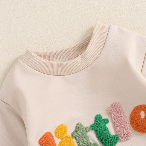Ayalinggo Little Bean Baby Outfit Newborn Infant Boy Girl Embroidery Crewneck Sweatshirt Bubble Romper Fall Winter Clothes in Saudi Arabia