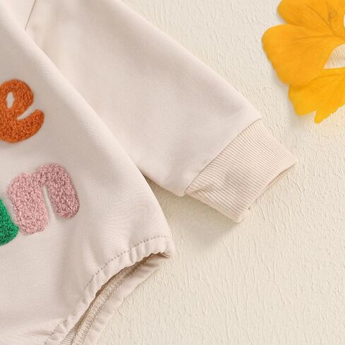 Ayalinggo Little Bean Baby Outfit Newborn Infant Boy Girl Embroidery Crewneck Sweatshirt Bubble Romper Fall Winter Clothes in Saudi Arabia