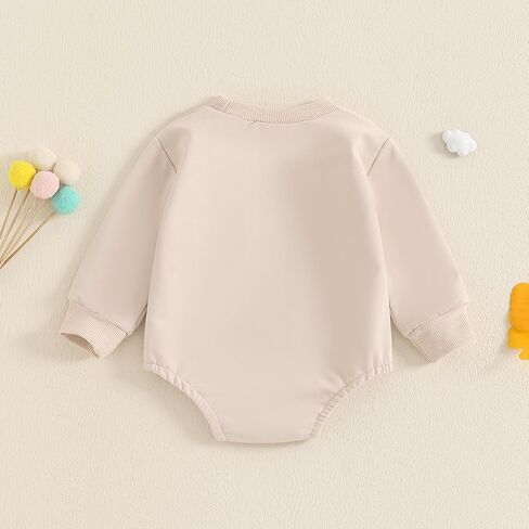 Ayalinggo Little Bean Baby Outfit Newborn Infant Boy Girl Embroidery Crewneck Sweatshirt Bubble Romper Fall Winter Clothes in Saudi Arabia
