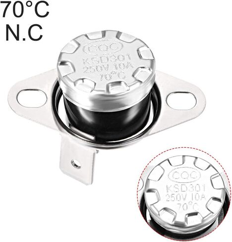uxcell KSD301 Thermostat 125°C/257°F 10A N.C Adjust Snap Disc Temperature Switch for Microwave,Oven,Coffee Maker 2pcs in Kuwait
