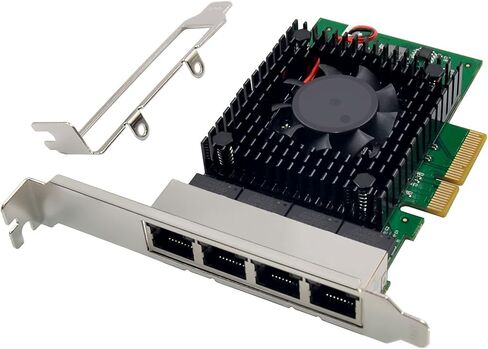 محول شبكة PCIe 3.1 2.5 جيجابت مع Intel I225-V 2500/1000/100Mbps رباعي المنافذ PCI Express Gigabit Ethernet NIC Card RJ45 LAN Controller لنظام التشغيل Windows 10/11 مع دعامة منخفضة المستوى in Kuwait