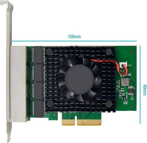محول شبكة PCIe 3.1 2.5 جيجابت مع Intel I225-V 2500/1000/100Mbps رباعي المنافذ PCI Express Gigabit Ethernet NIC Card RJ45 LAN Controller لنظام التشغيل Windows 10/11 مع دعامة منخفضة المستوى in Kuwait