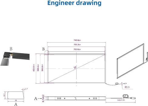 32 Inch Multi 10 Points IR Touch Screen Overlay,Infrared Touch Screen Frame Without Glass in Saudi Arabia
