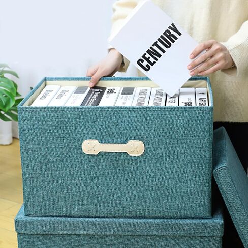 Foldable Storage Box with Lid Cotton and Linen Storage Box with Lid Cube Clothes Storage Box Bedroom Closet Storage Box with Lid Handle Storage Box (Grey, 40 * 30 * 25CM) in Saudi Arabia
